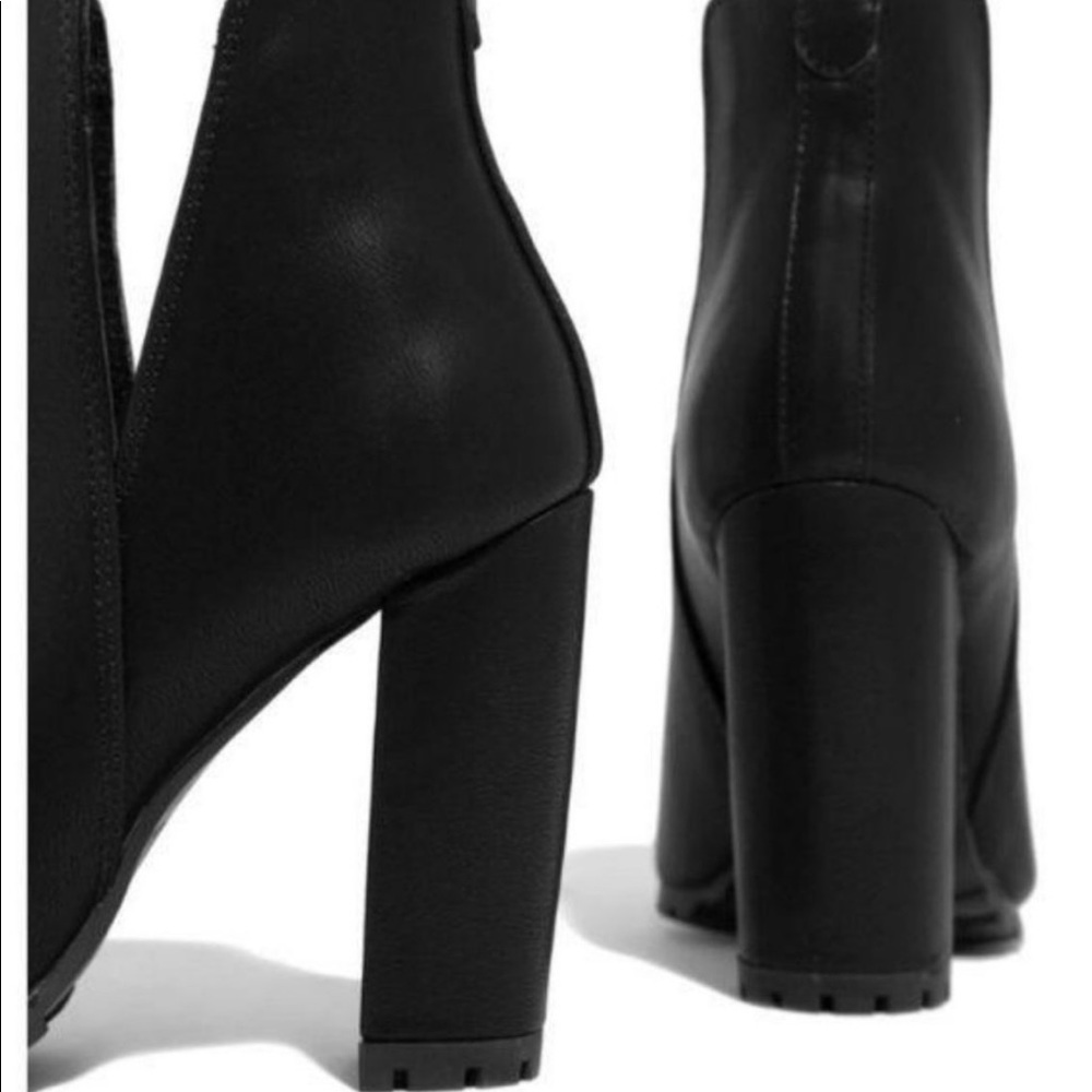 NIB! Black Lug Sole Ankle Booties - Picture 2 of 8
